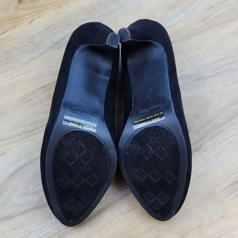 🩵NWOB Dream Pairs Black City Suede Heels Size 8